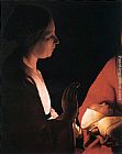 Georges de La Tour The Newborn - detail painting